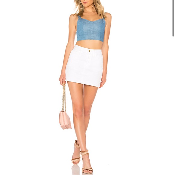 Yumi Kim Crop chambray Top with zipper & elastic - Picture 3 of 8